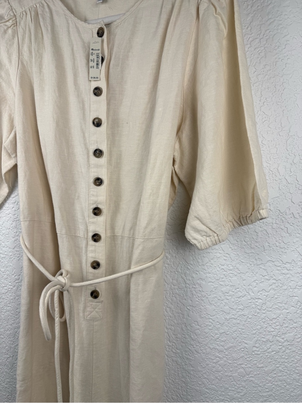 Madewell Linen Blend Jumpsuit | Puff Sleeve Utility Romper | NWT | XL - Picture 11 of 13